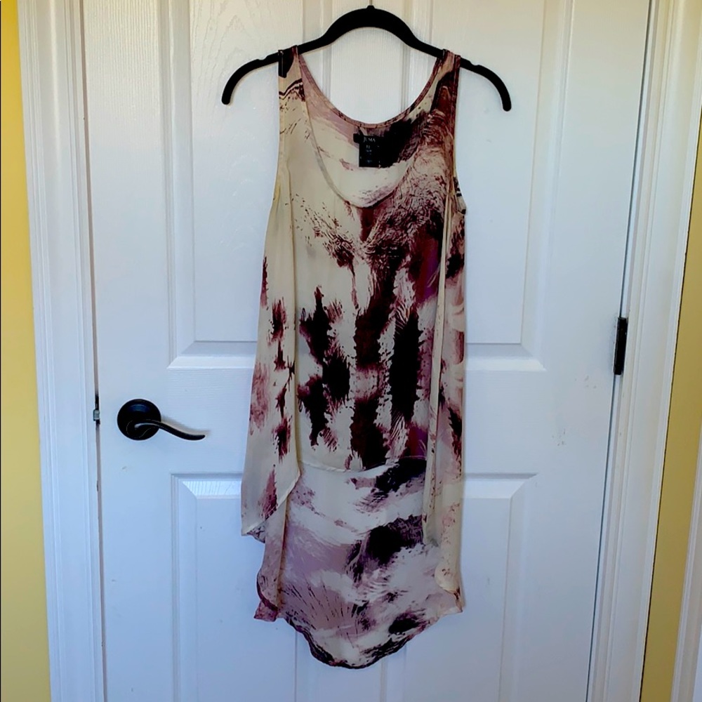 100% silk owl motif tank blouse